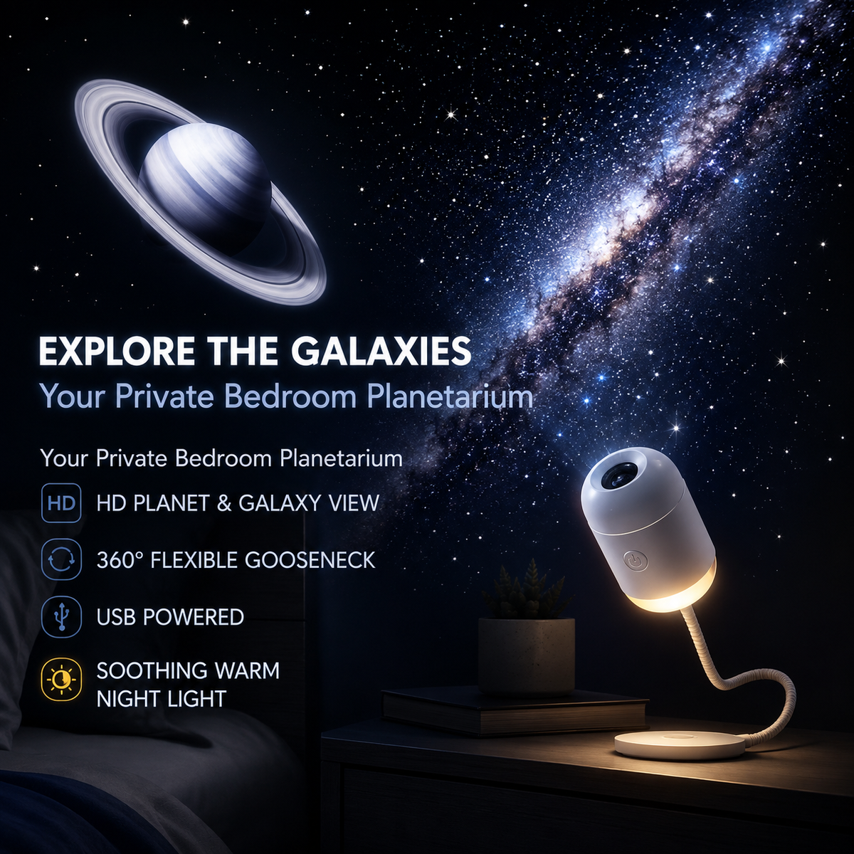 Shine Projector™ – Zamień Każdy Wieczór w Magiczne Gwiezdne Niebo